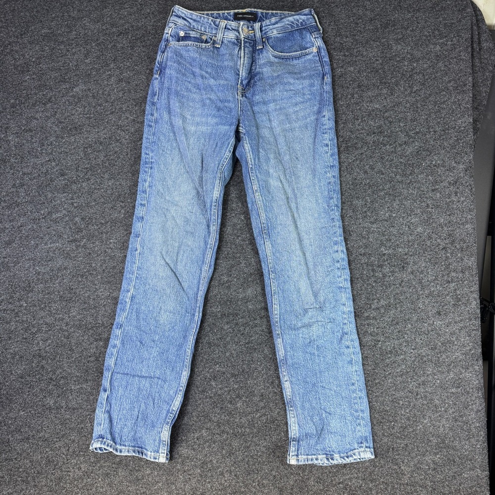 Free Assembly Straight Leg Jeans Women 0 Blue Denim Cotton Medium Wash 5-Pockets